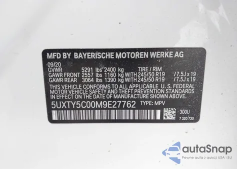 2021 BMW X3 xDrive30I from USA, damaged, VIN 5UXTY5C00M9E27762